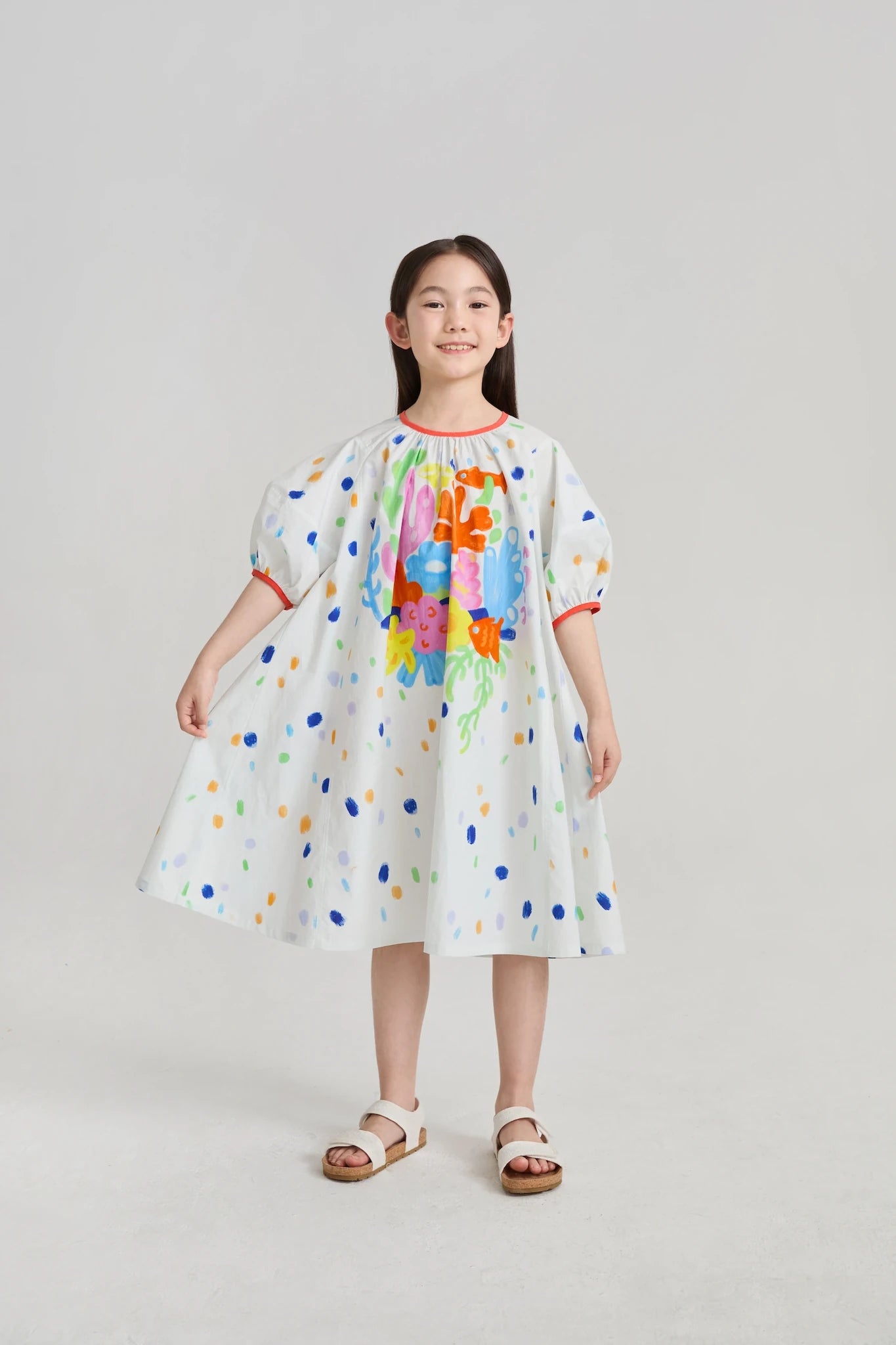 Poco Blush Coral-Reef Twirl Dress