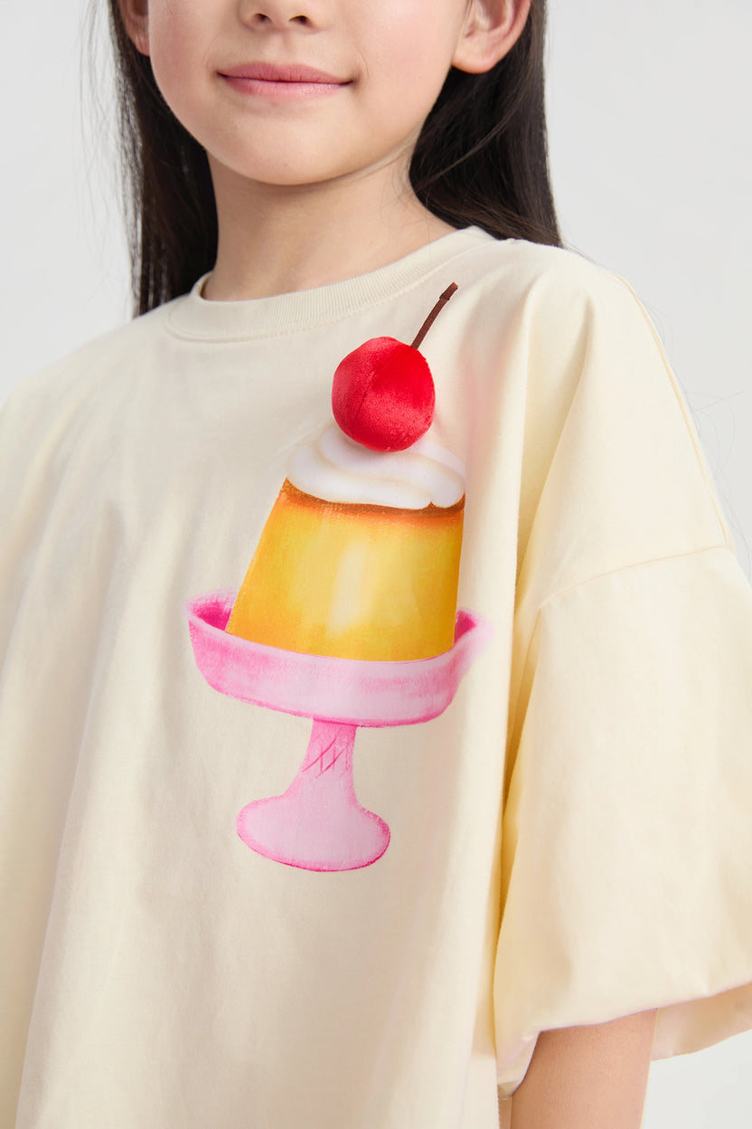 Poco Blush Dessert Plate Puff Sleeve T-Shirt