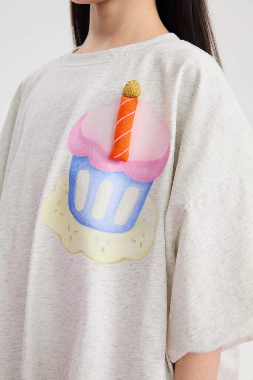 Poco Blush Dessert Plate Puff Sleeve T-Shirt
