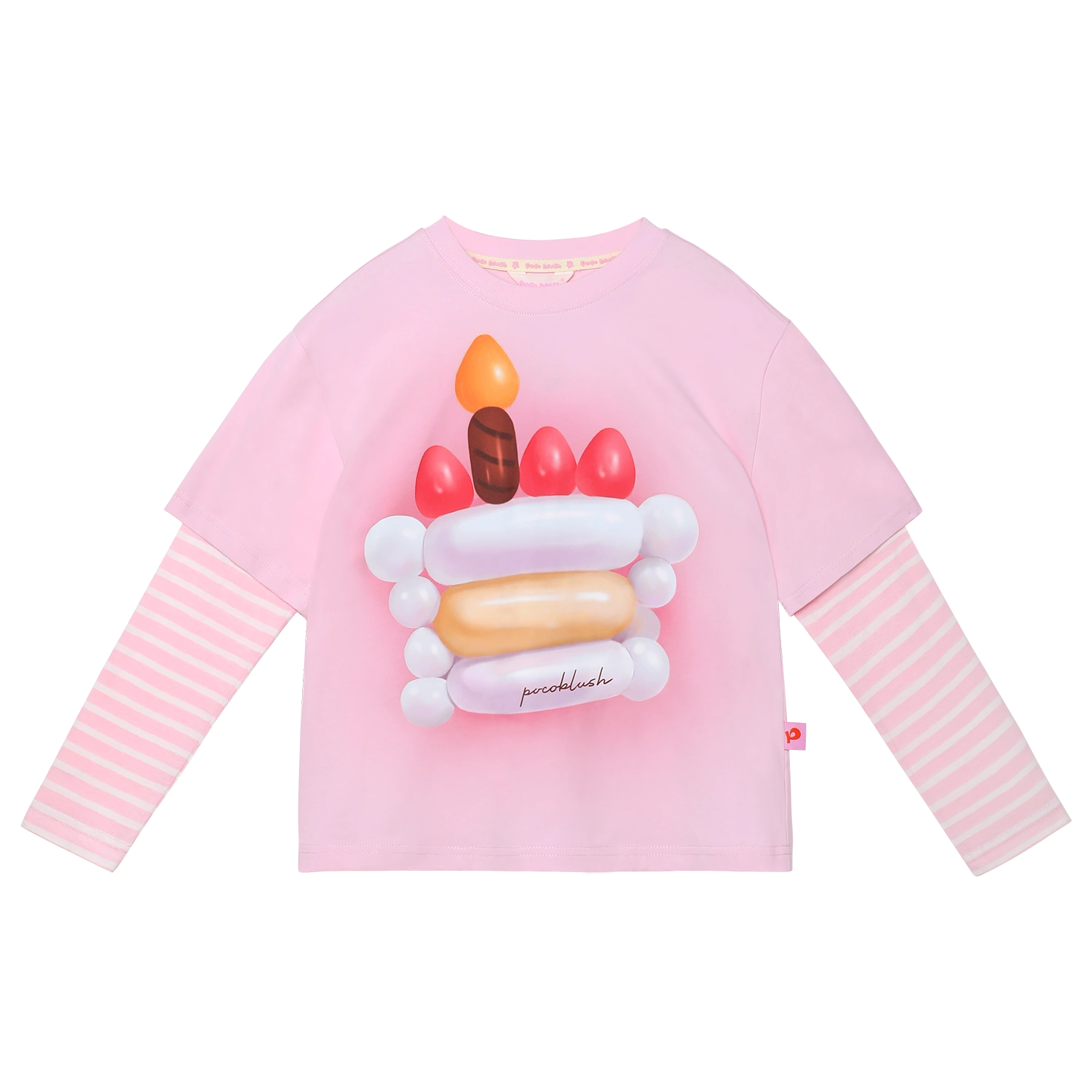 Poco Blush Balloon Pudding Layered T-Shirt Pink