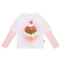 Poco Blush Balloon Pudding Layered T-Shirt White