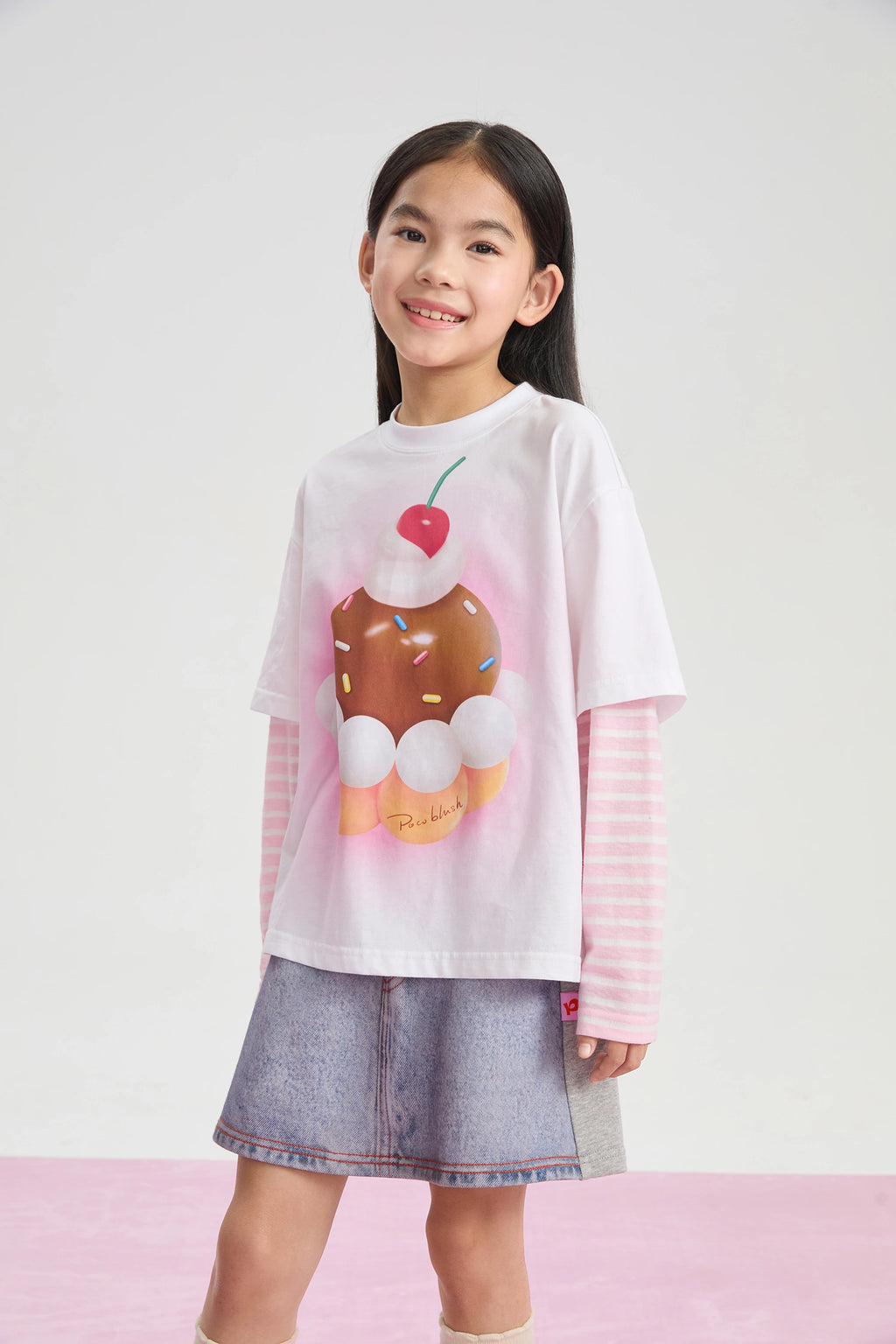 Poco Blush Balloon Pudding Layered T-Shirt
