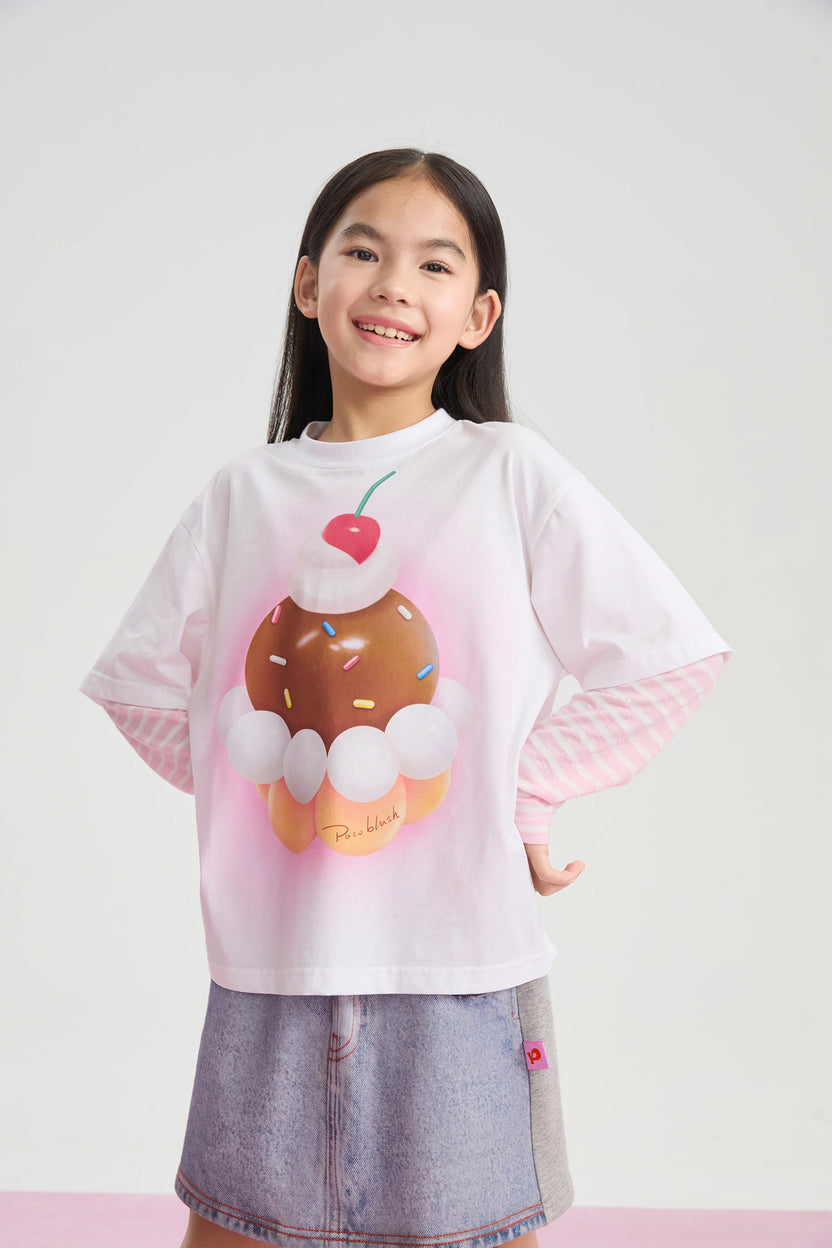 Balloon Pudding Layered T-Shirt by Poco Blush, image 3