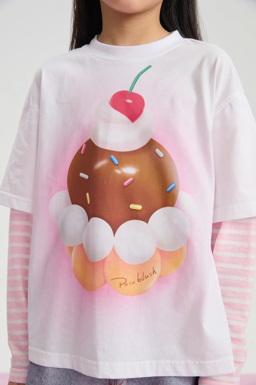 Balloon Pudding Layered T-Shirt by Poco Blush, image 15