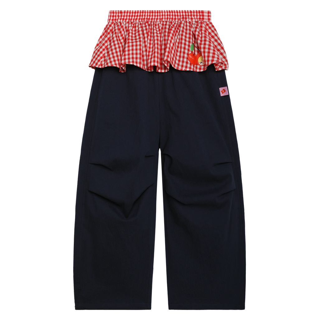 Poco Blush Cherry Check Seersucker Trousers