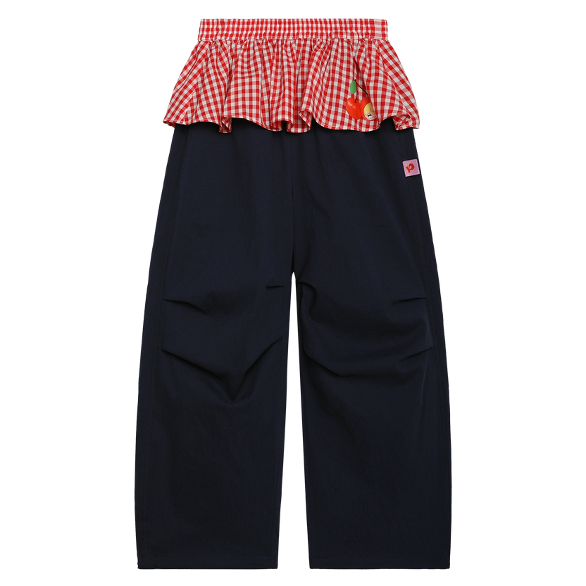 Cherry Check Seersucker Trousers by Poco Blush