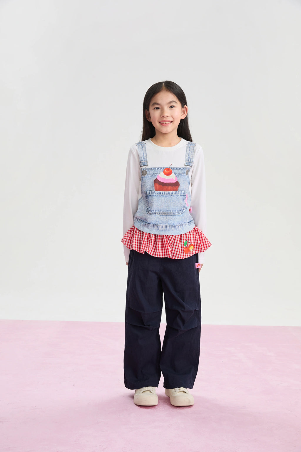 Poco Blush Cherry Check Seersucker Trousers