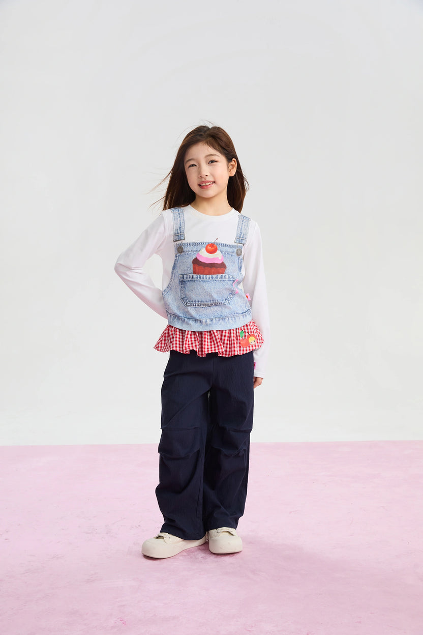 Cherry Check Seersucker Trousers by Poco Blush, image 3