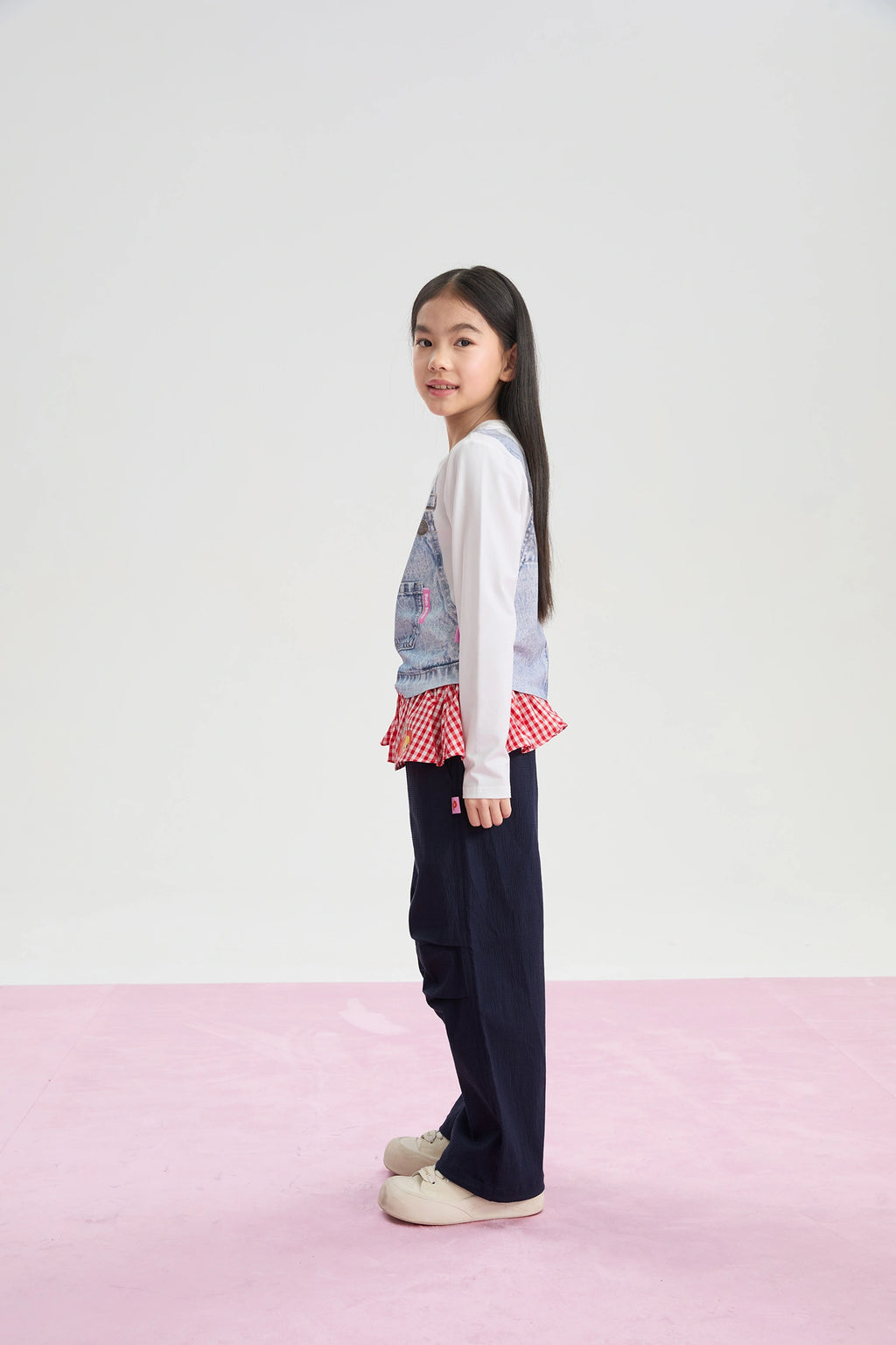 Poco Blush Cherry Check Seersucker Trousers