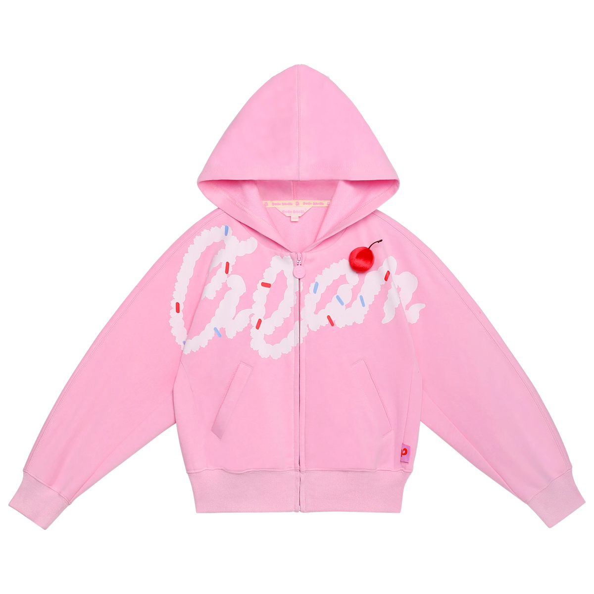 Poco Blush Jumping Cream Zip Sweatshirt Jacket Pink