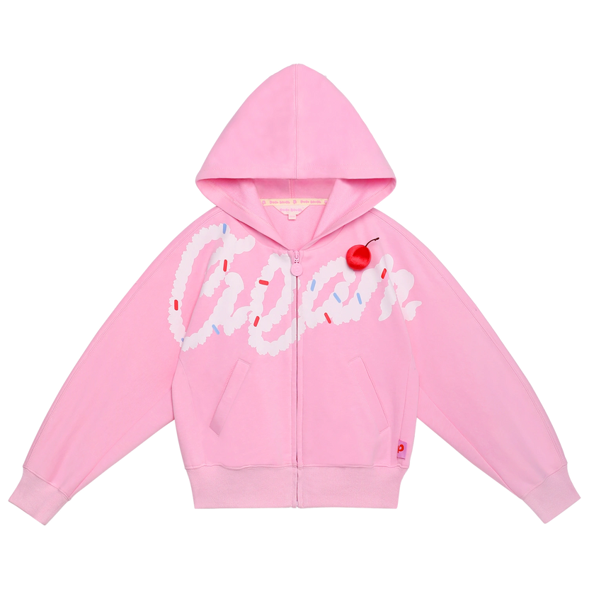 Jumping Cream Zip Sweatshirt Jacket by Poco Blush
