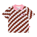 Cream Wave Printed Polo Shirt by Poco Blush