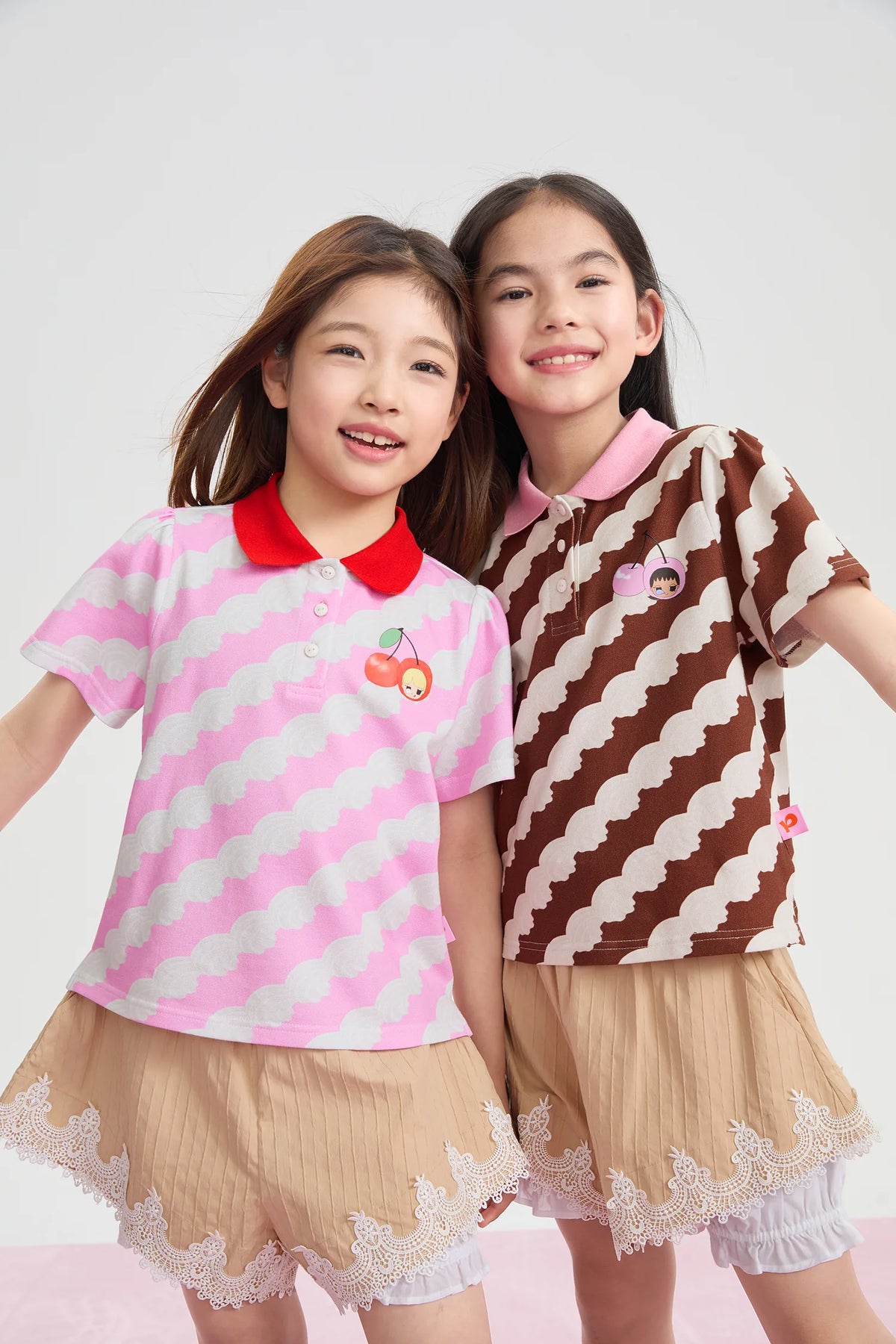 Cream Wave Printed Polo Shirt by Poco Blush, image 18