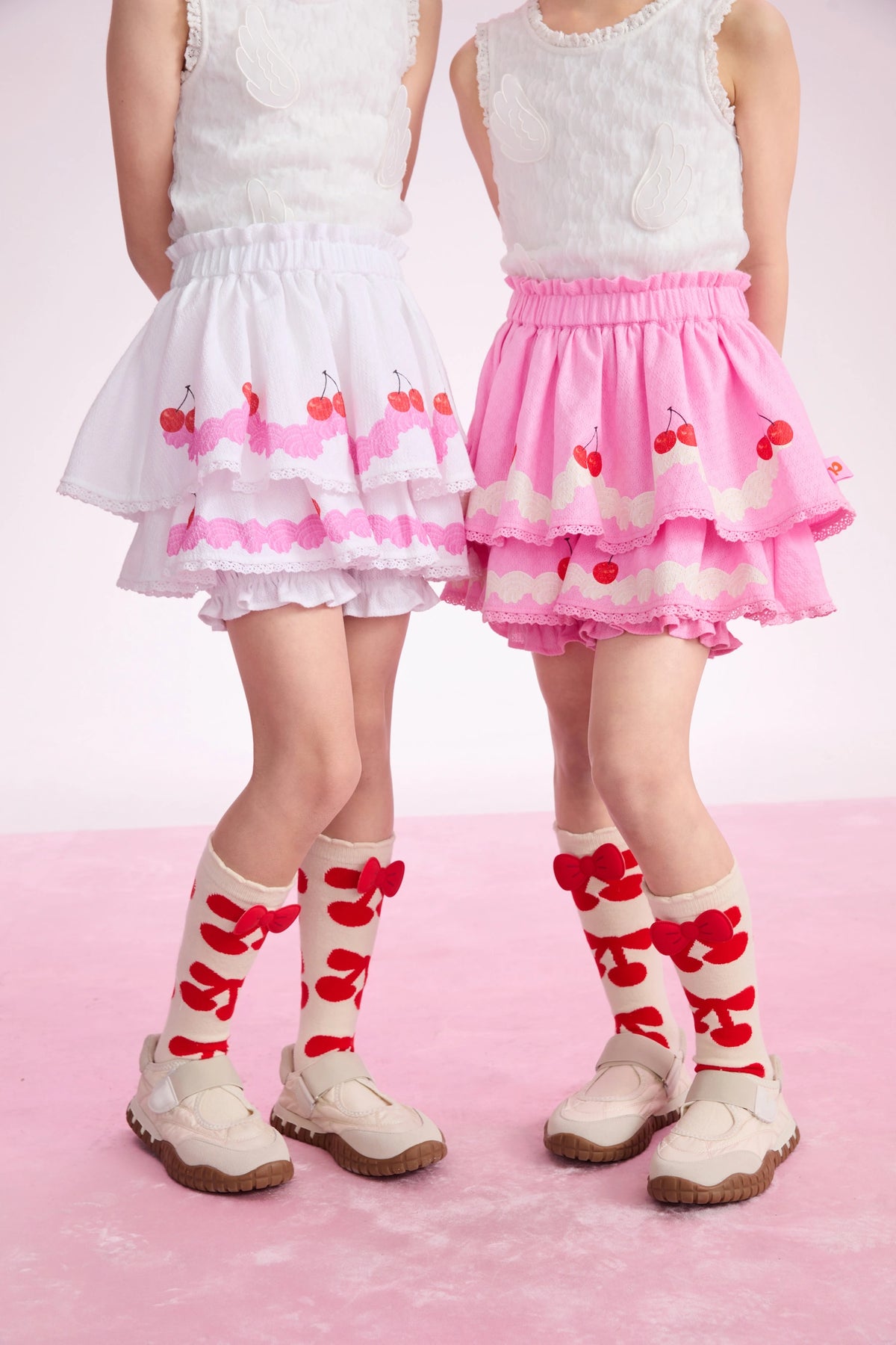 Little Cake Printed Skort in beige und candy pink mit printmotiv, Bild 8