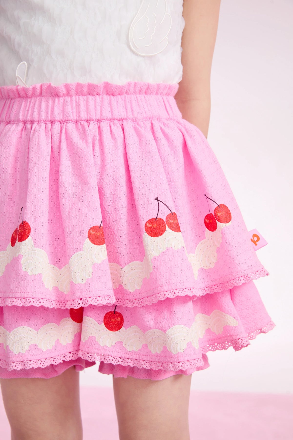 Little Cake Printed Skort in beige und candy pink mit printmotiv, Bild 14