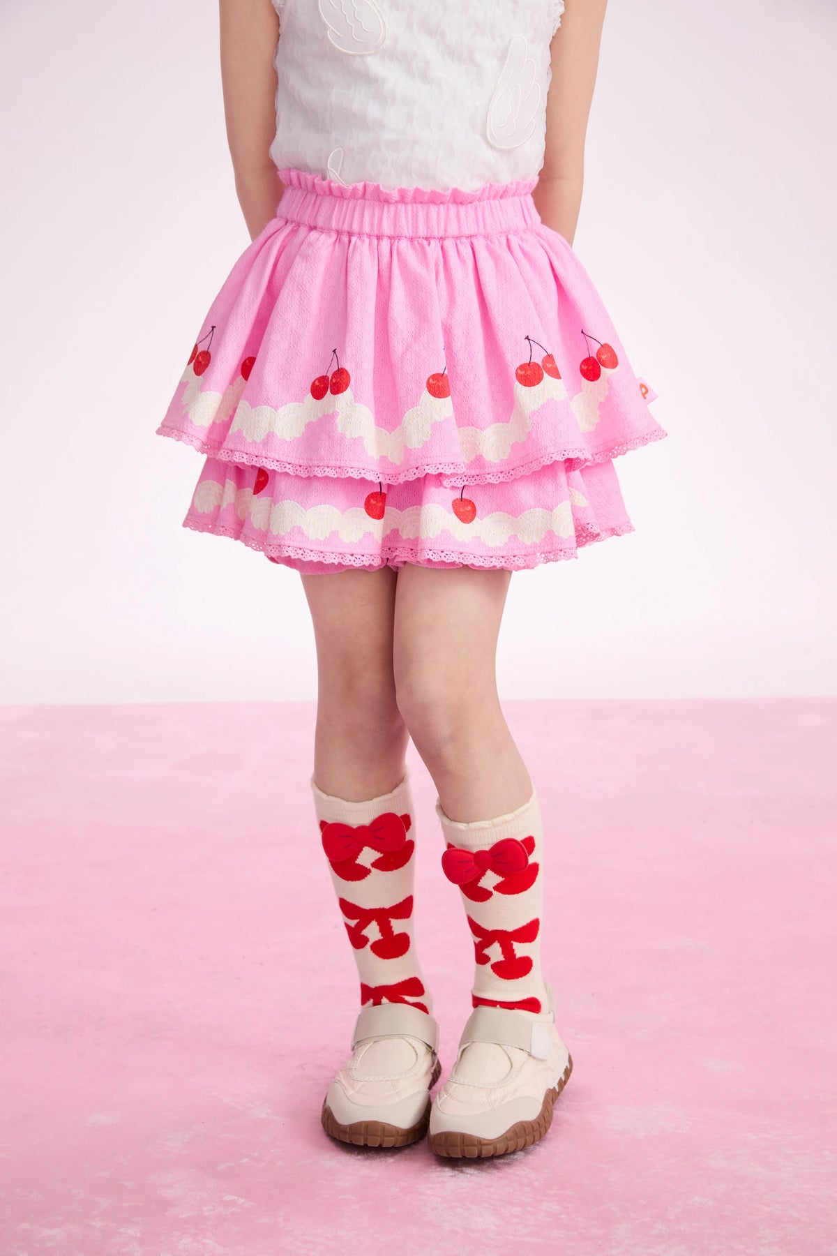 Little Cake Printed Skort in beige und candy pink mit printmotiv, Bild 9