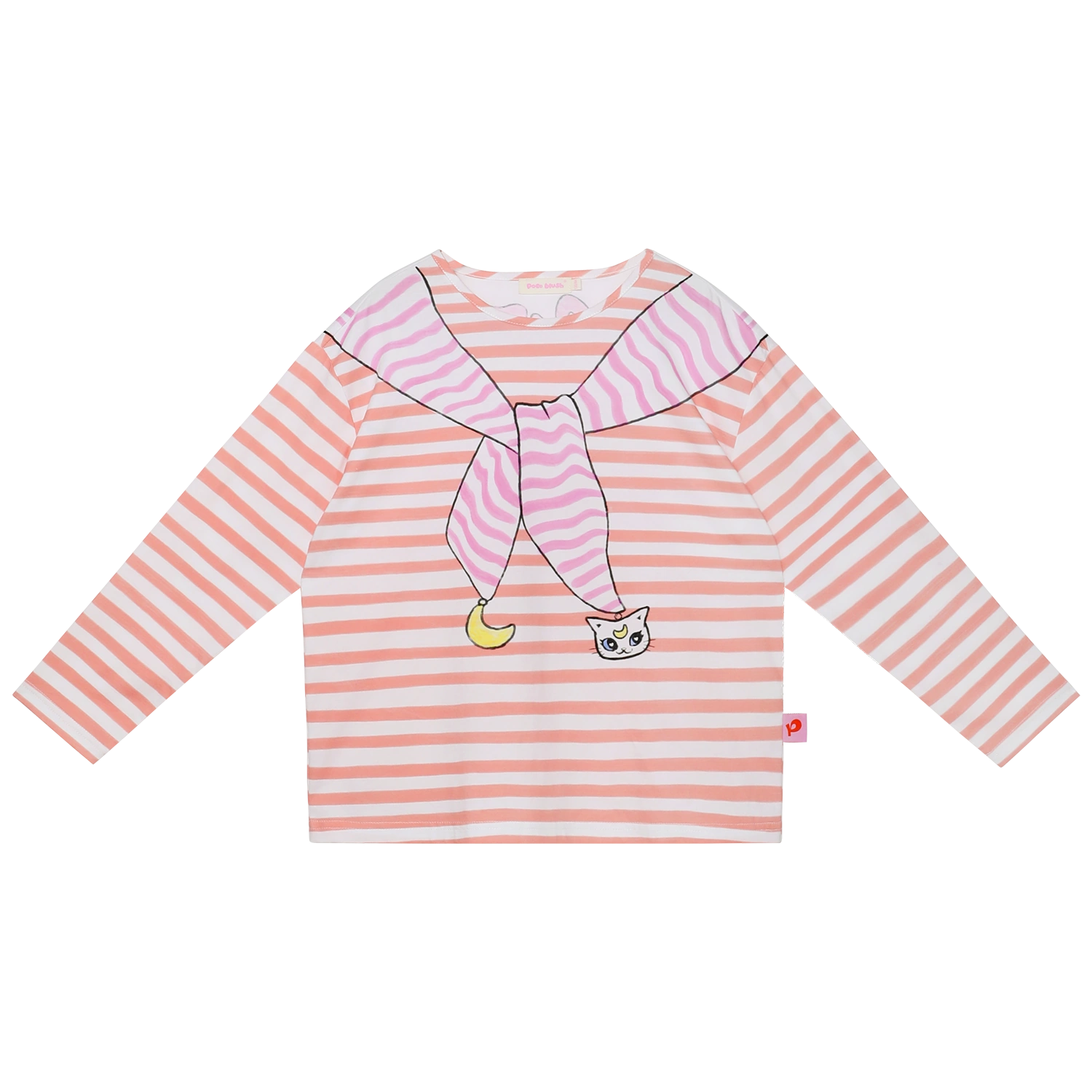 Poco Blush Magic Cape Striped Long Sleeve T-Shirt Orange