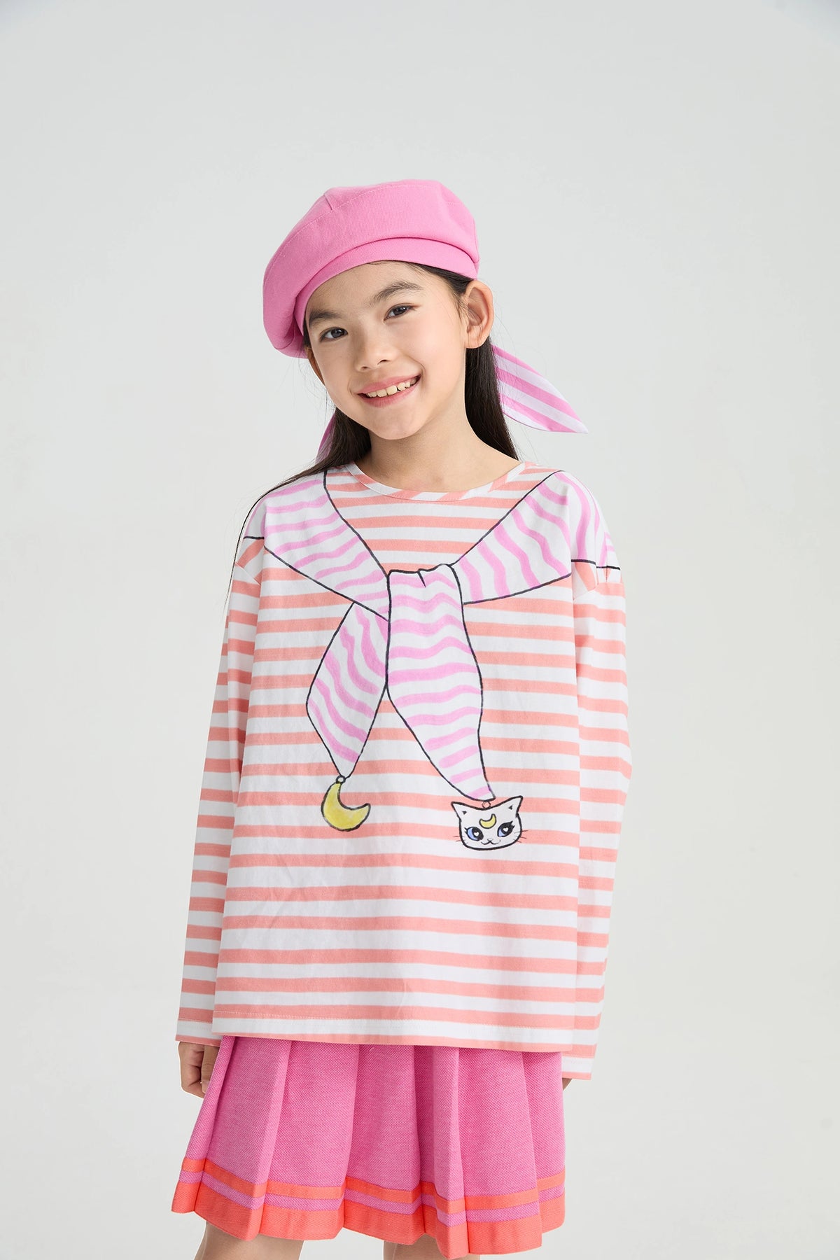 Poco Blush Magic Cape Striped Long Sleeve T-Shirt