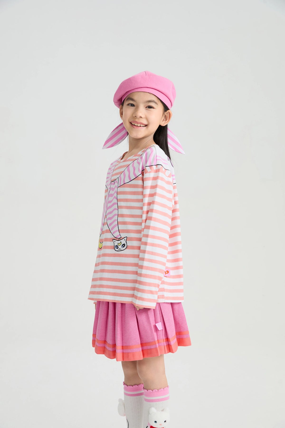 Poco Blush Magic Cape Striped Long Sleeve T-Shirt