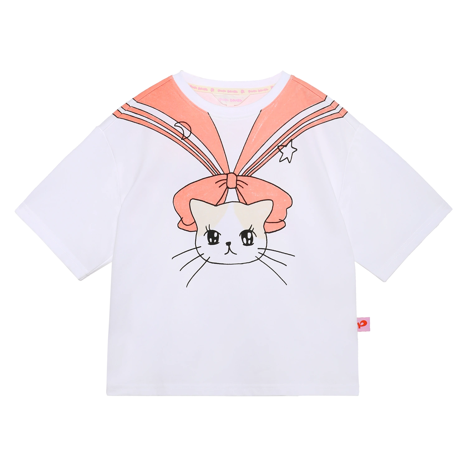 Poco Blush Sailor Kitty Printed T-Shirt Orange