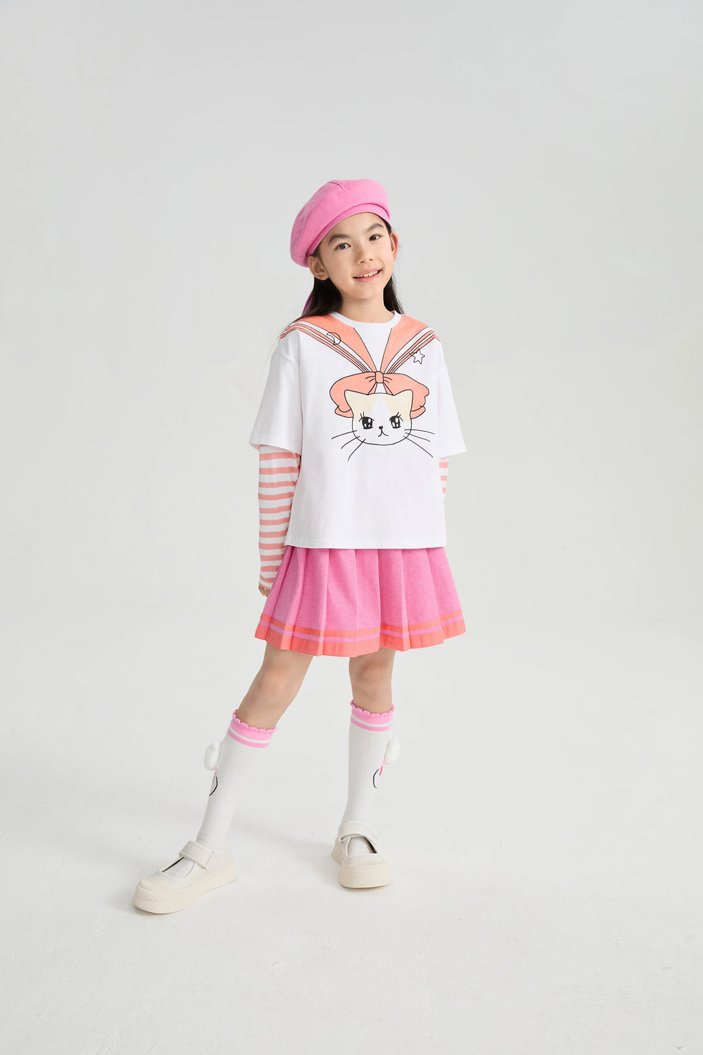 Poco Blush Sailor Kitty Printed T-Shirt