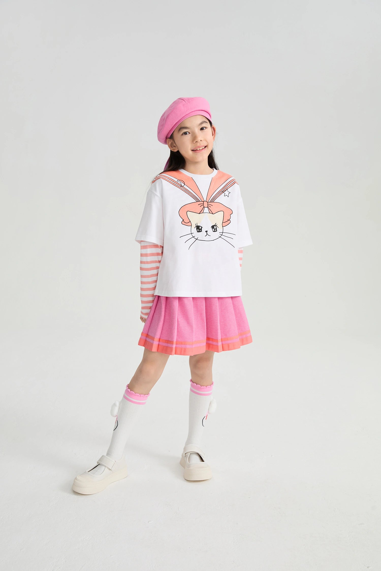Poco Blush Sailor Kitty Printed T-Shirt