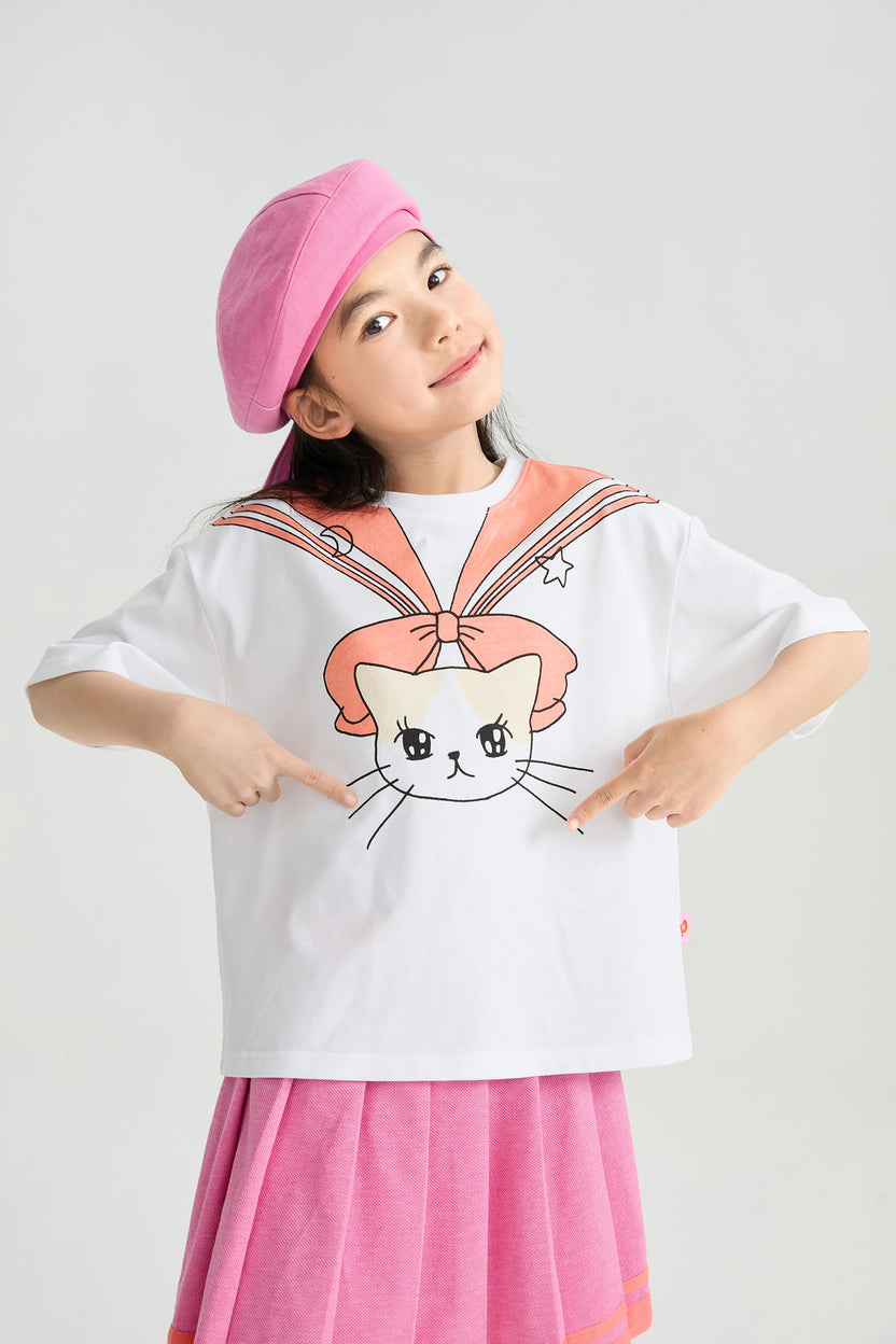 Sailor Kitty Printed T-Shirt by Poco Blush, image 6
