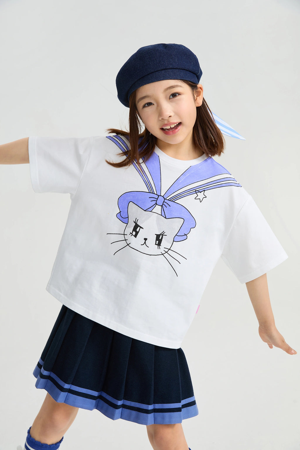 Poco Blush Sailor Kitty Printed T-Shirt