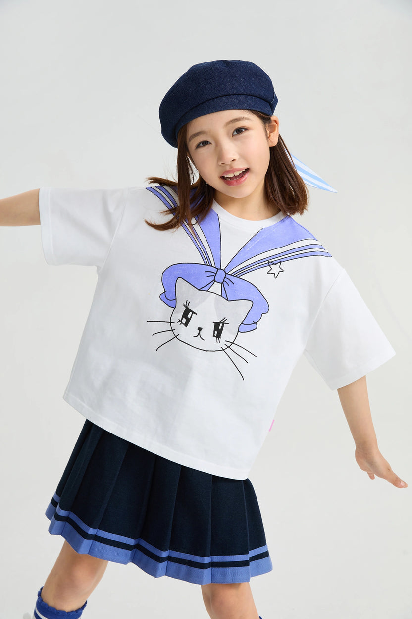 Sailor Kitty Printed T-Shirt by Poco Blush, image 5