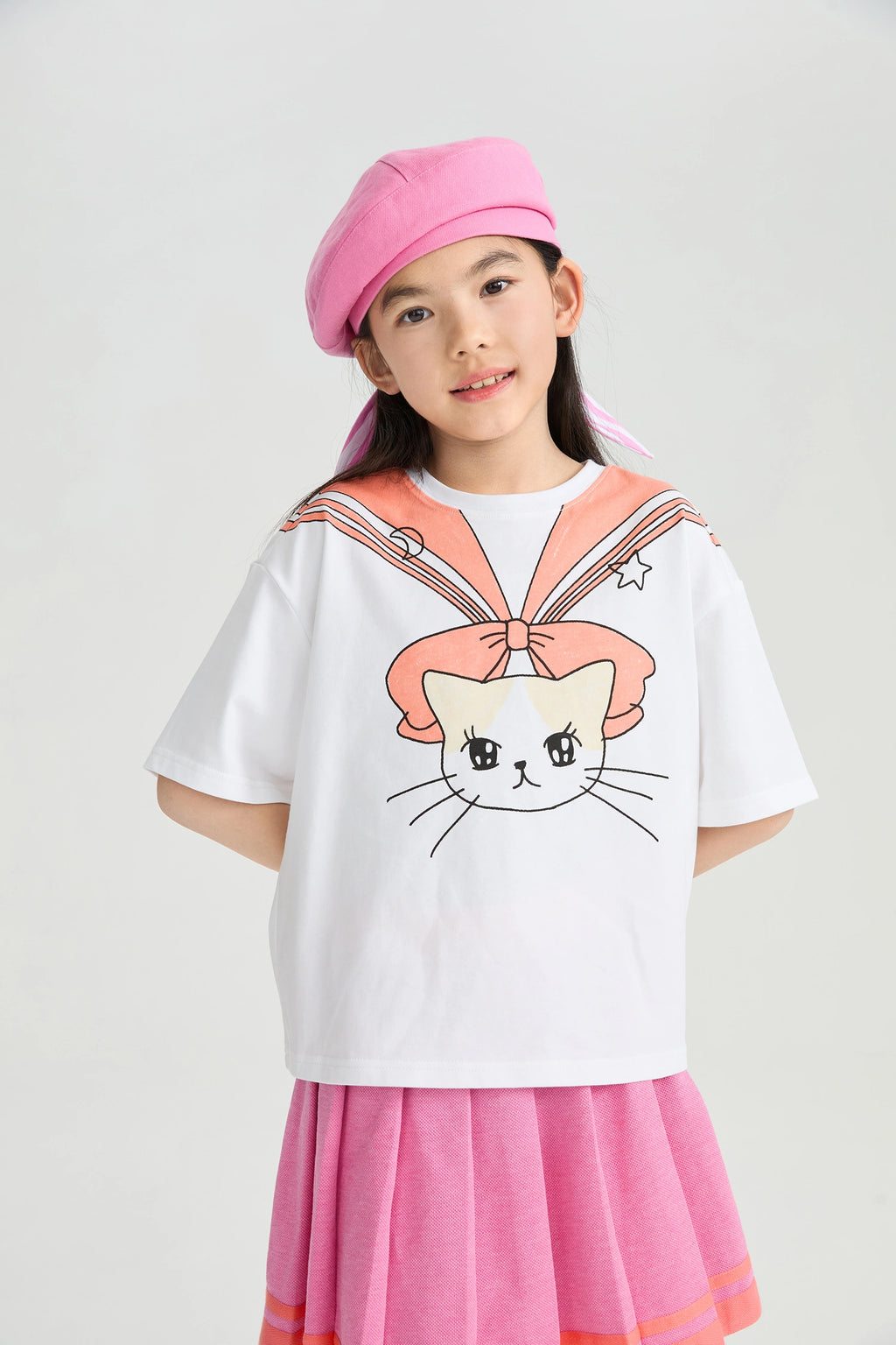 Poco Blush Sailor Kitty Printed T-Shirt