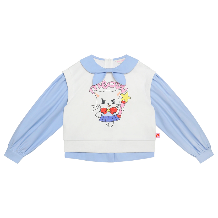 Kitty Power Layered Sweatshirt by Poco Blush