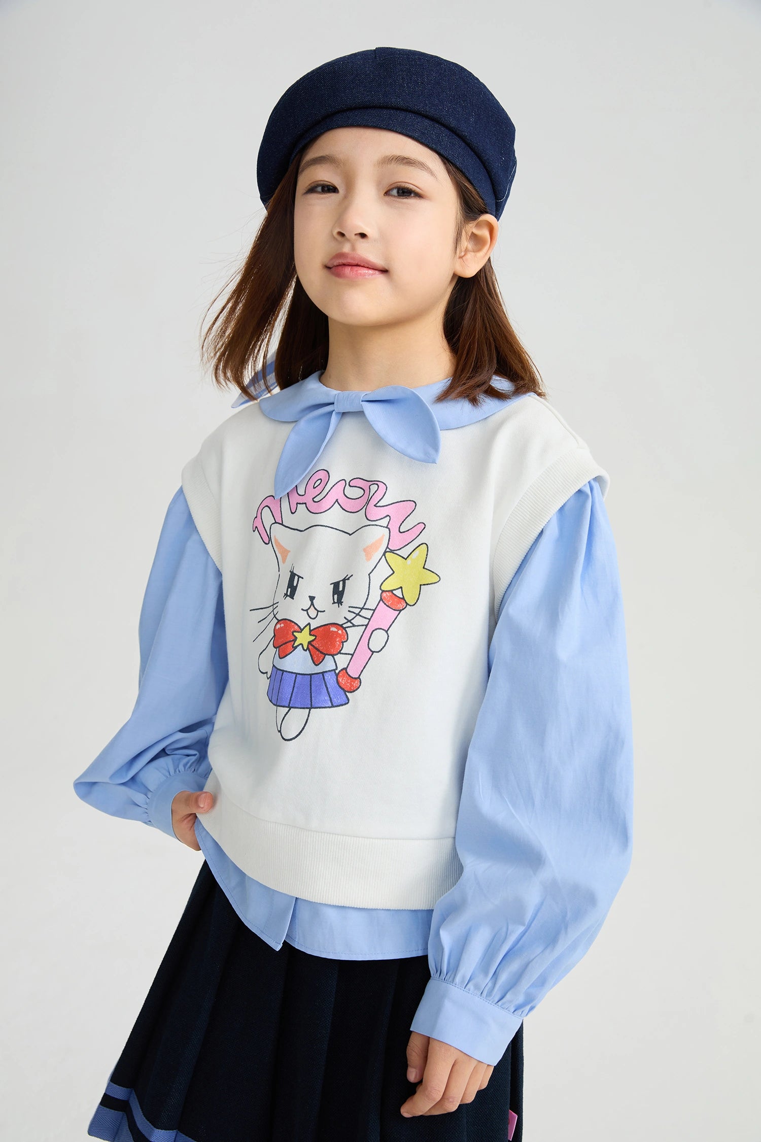 Poco Blush Kitty Power Layered Sweatshirt