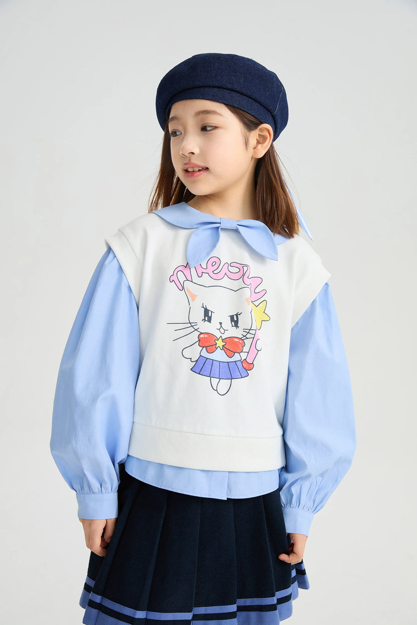 Kitty Power Layered Sweatshirt by Poco Blush, image 4
