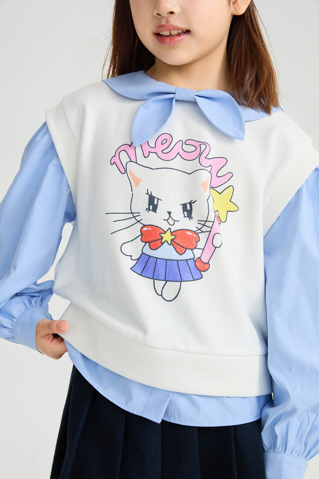 Poco Blush Kitty Power Layered Sweatshirt