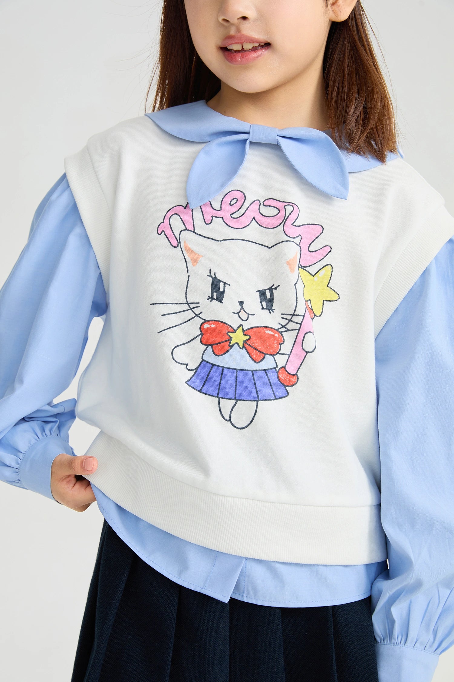 Poco Blush Kitty Power Layered Sweatshirt