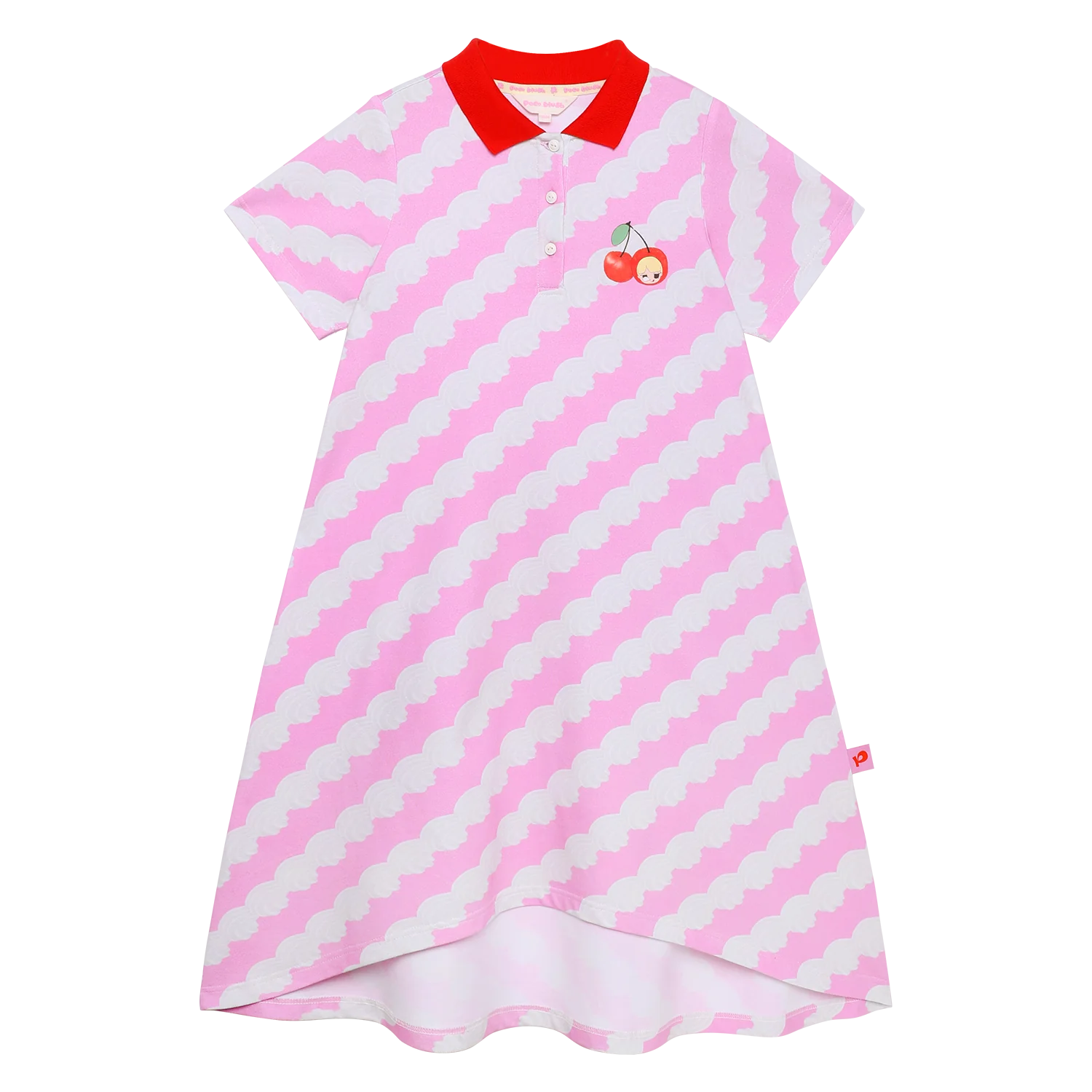 girls dress, chestnut brown [39] and candy pink [51], stripe print, image 2