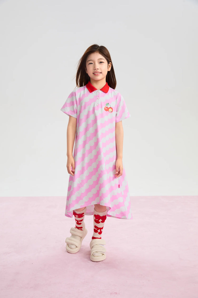 Cream Wave Printed Dress by Poco Blush, image 4
