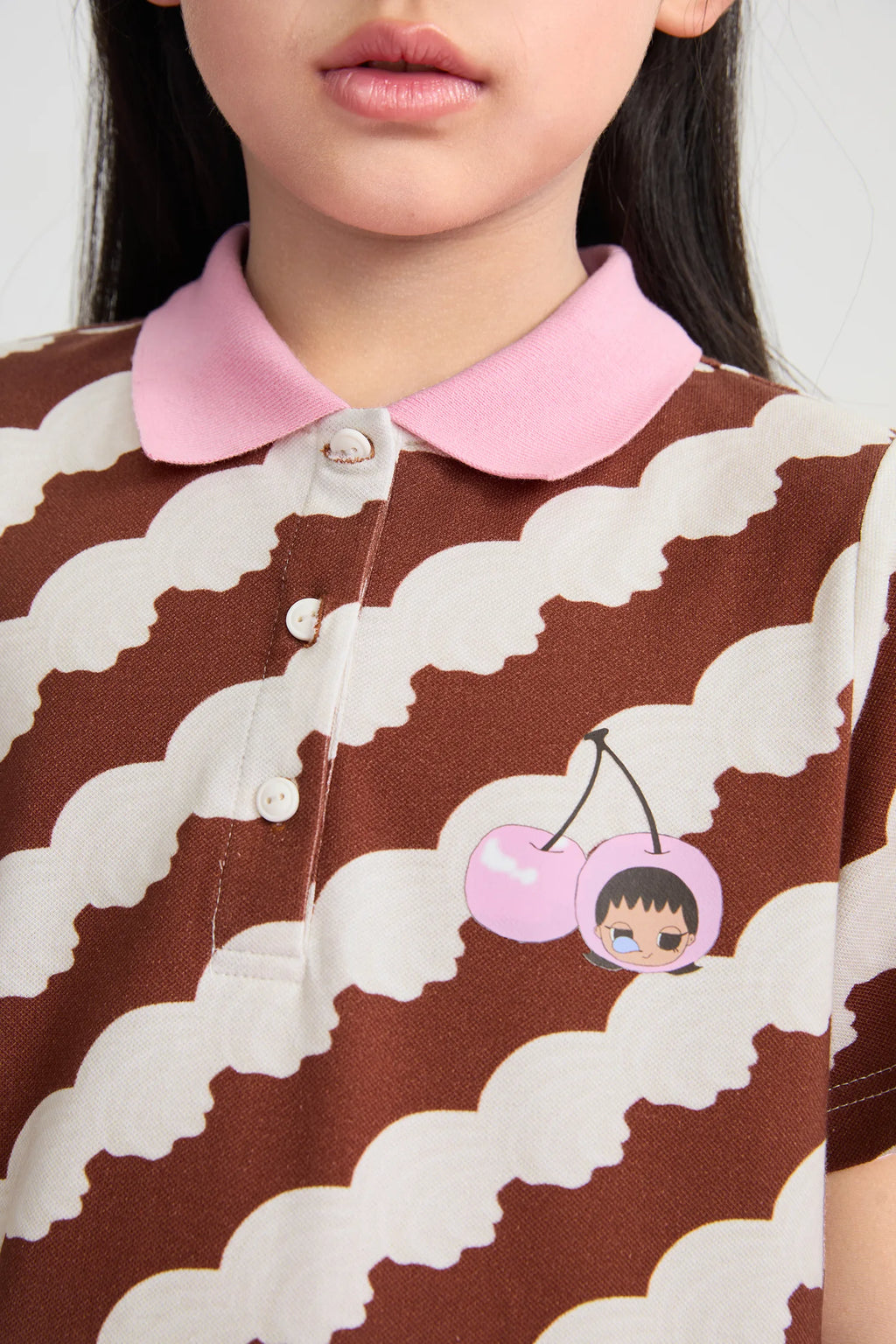 Poco Blush Cream Wave Printed Dress