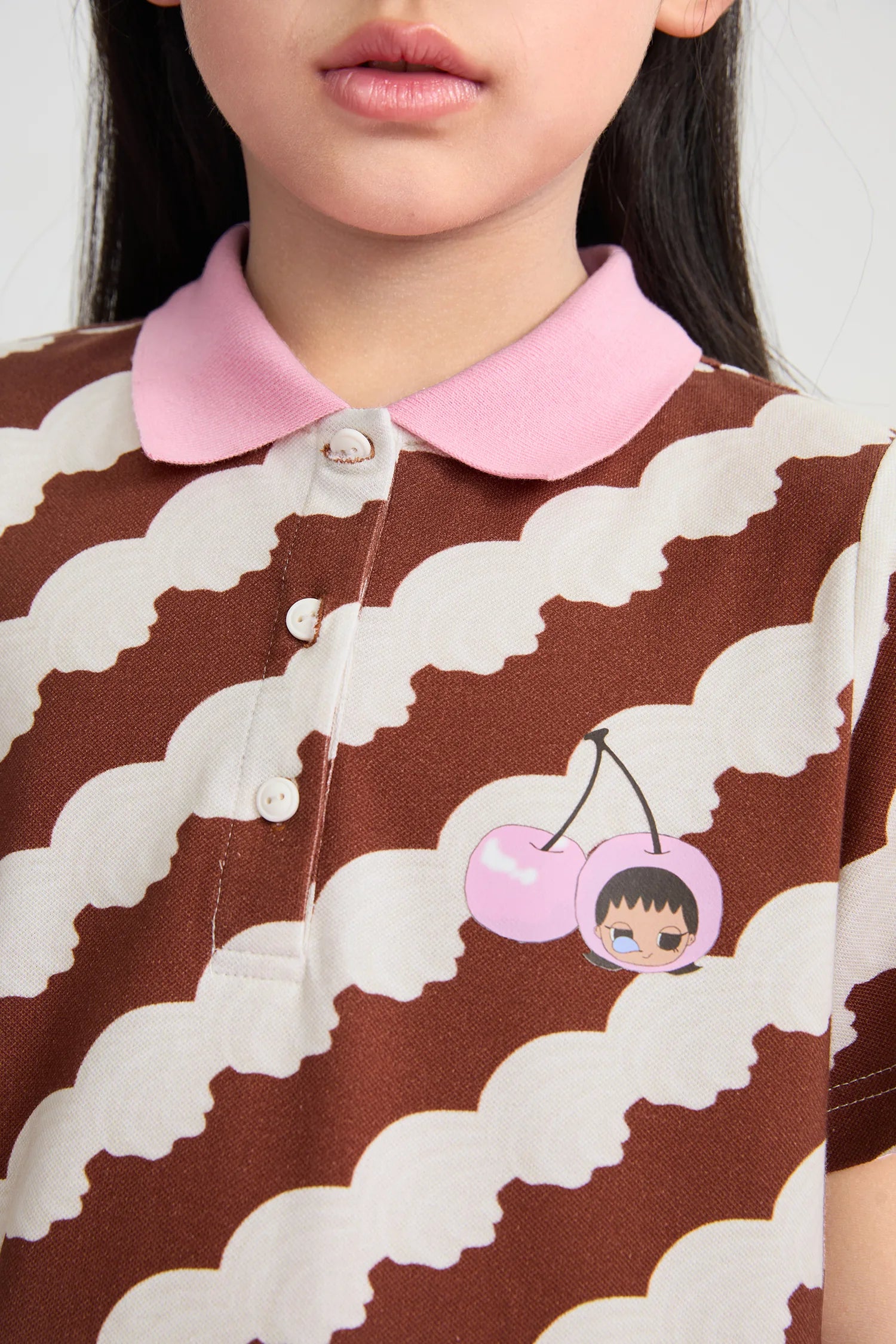 Poco Blush Cream Wave Printed Dress