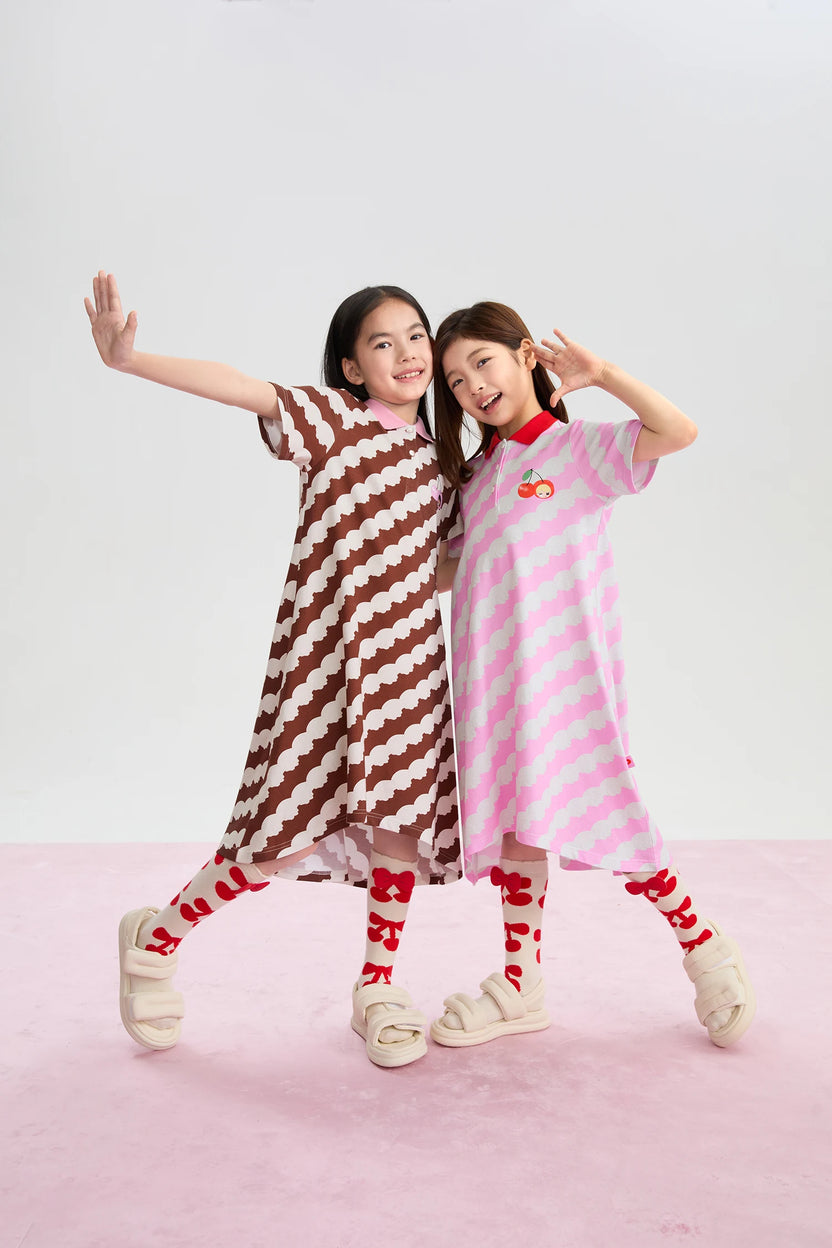Cream Wave Printed Dress by Poco Blush, image 16