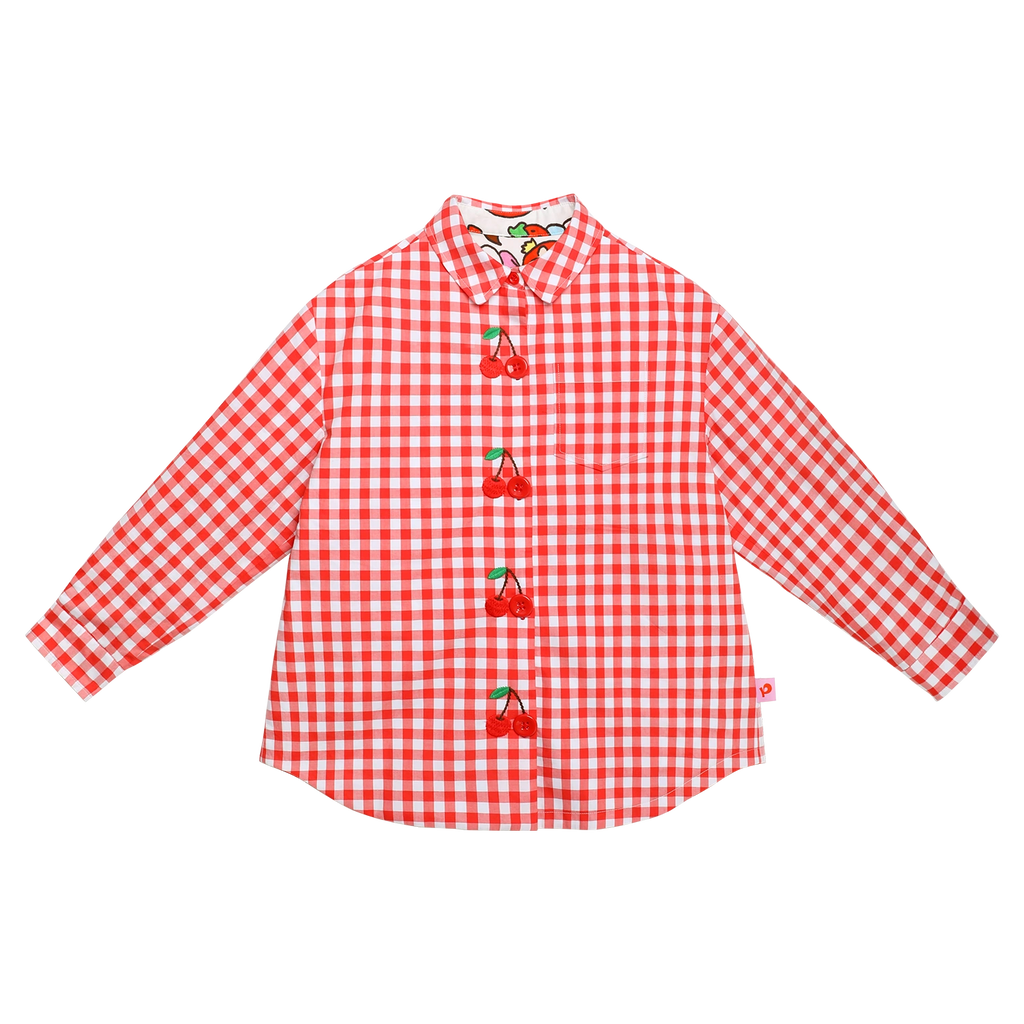 Poco Blush Cherry Check Reversible Jacket