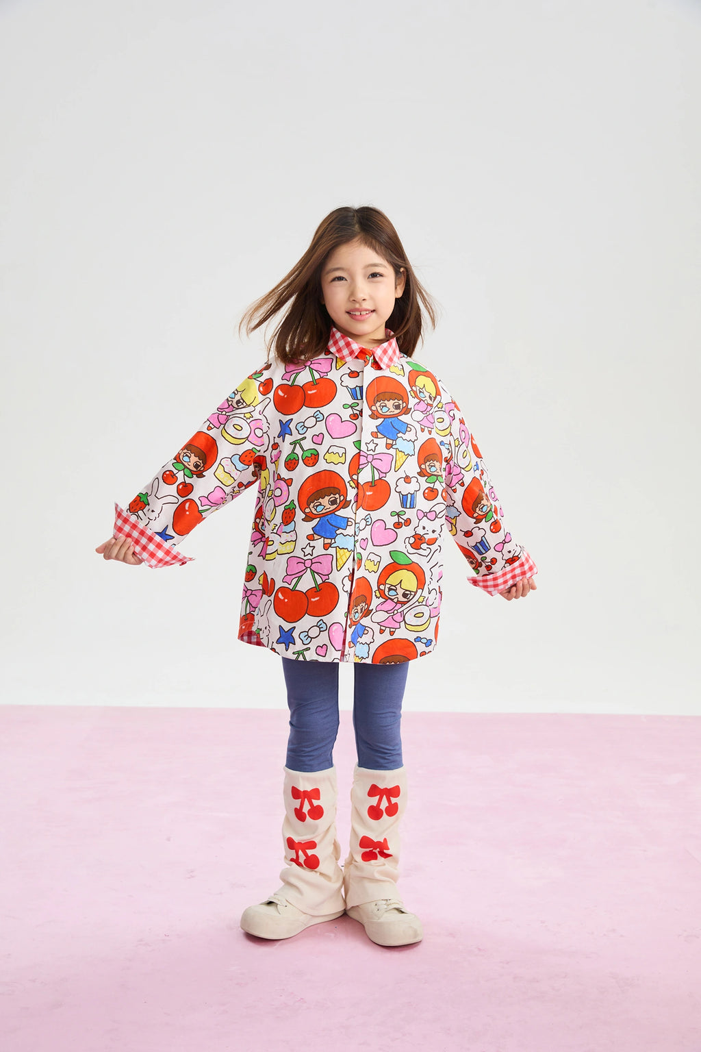 Poco Blush Cherry Check Reversible Jacket