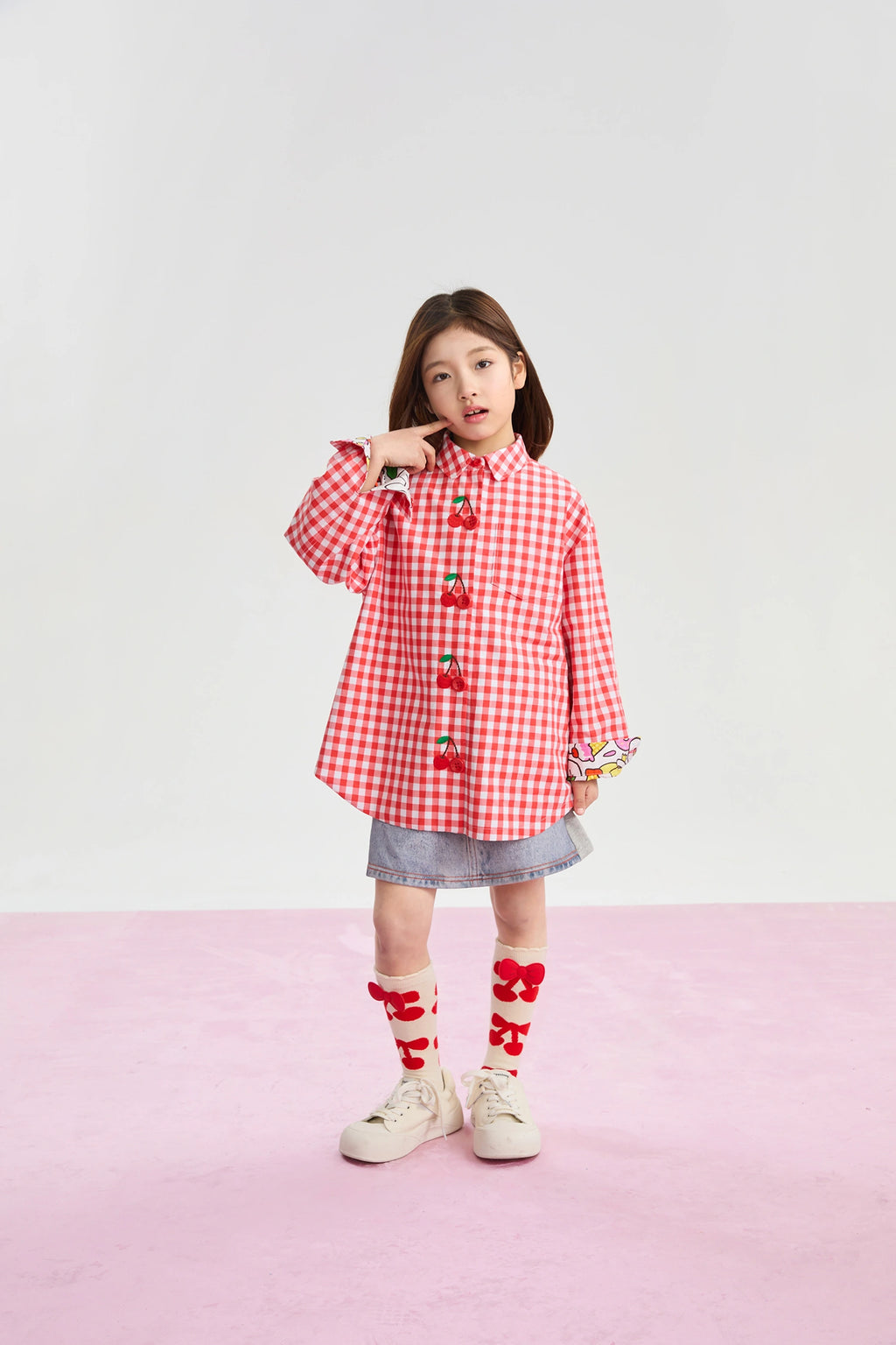 Poco Blush Cherry Check Reversible Jacket
