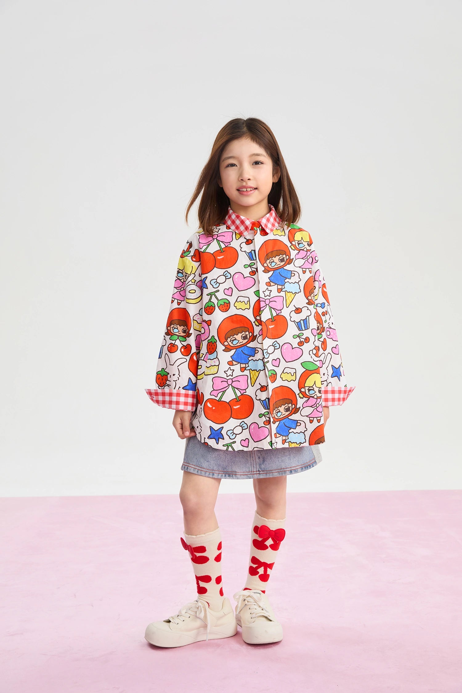 Poco Blush Cherry Check Reversible Jacket