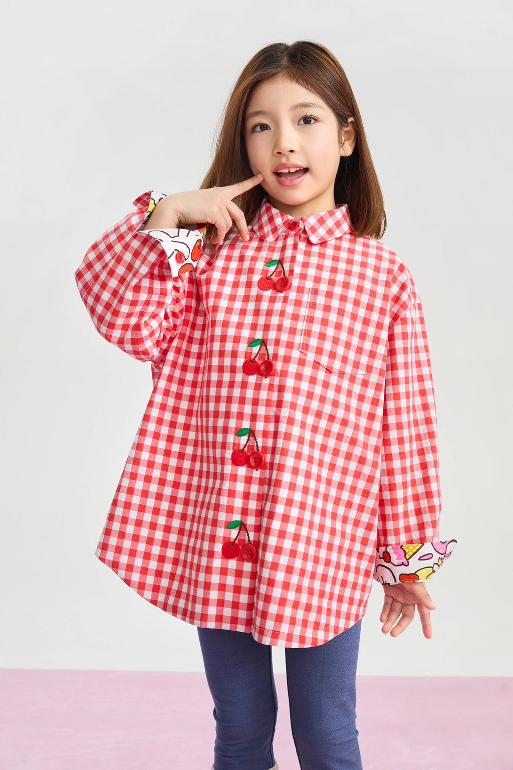 Poco Blush Cherry Check Reversible Jacket