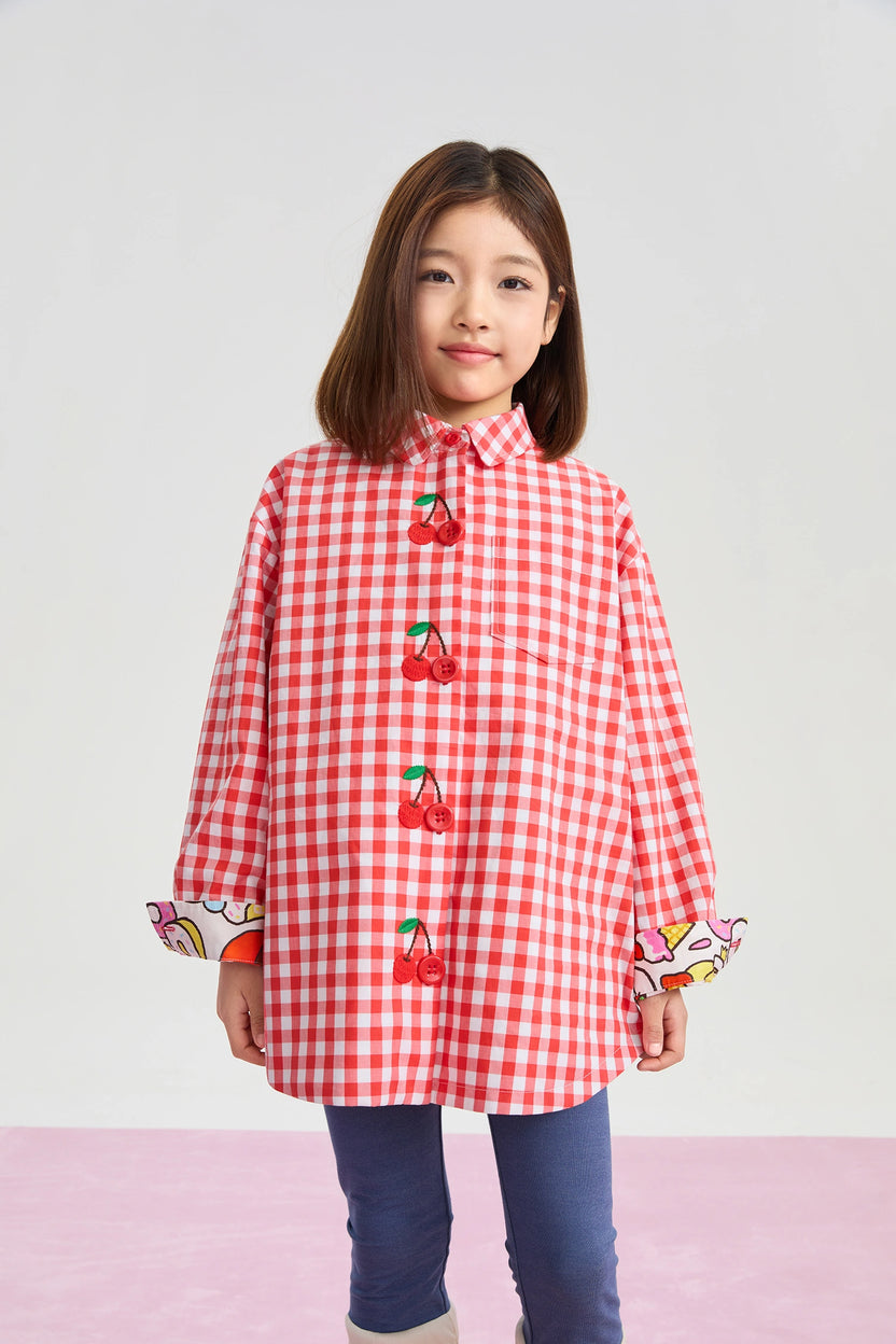 Cherry Check Reversible Jacket by Poco Blush, image 4