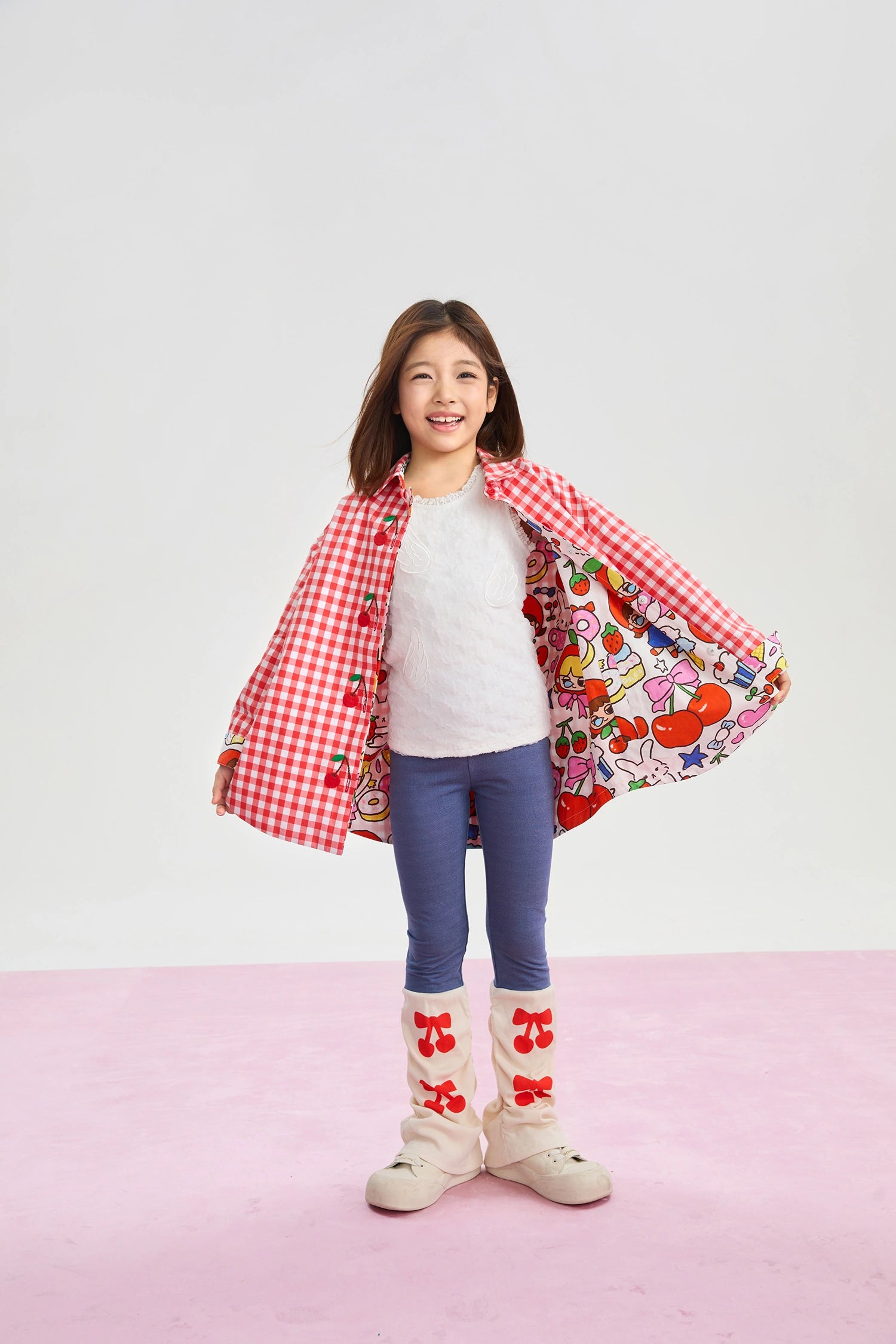 Poco Blush Cherry Check Reversible Jacket