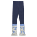 Poco Blush Knit Denim Leggings Blue Bow