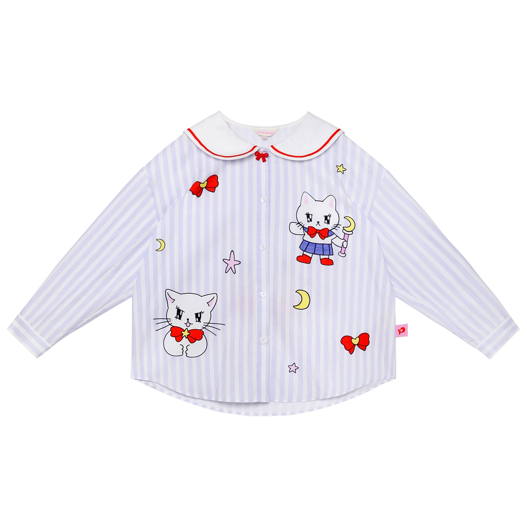 Poco Blush Sailor Kitty Striped Shirt