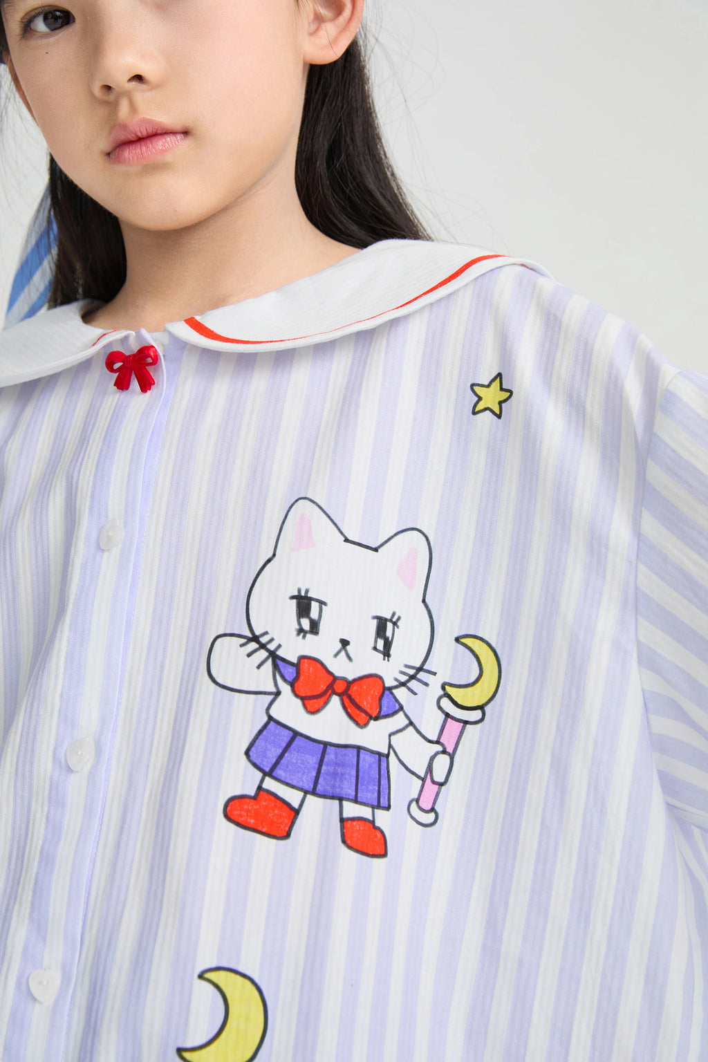 Poco Blush Sailor Kitty Striped Shirt